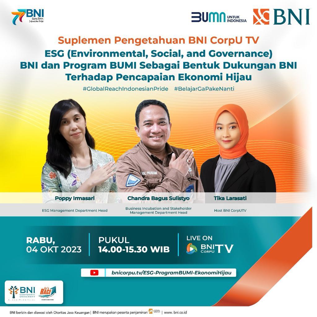 Suplemen Pengetahuan Bni Corpu Tv Esg Environmental Social And